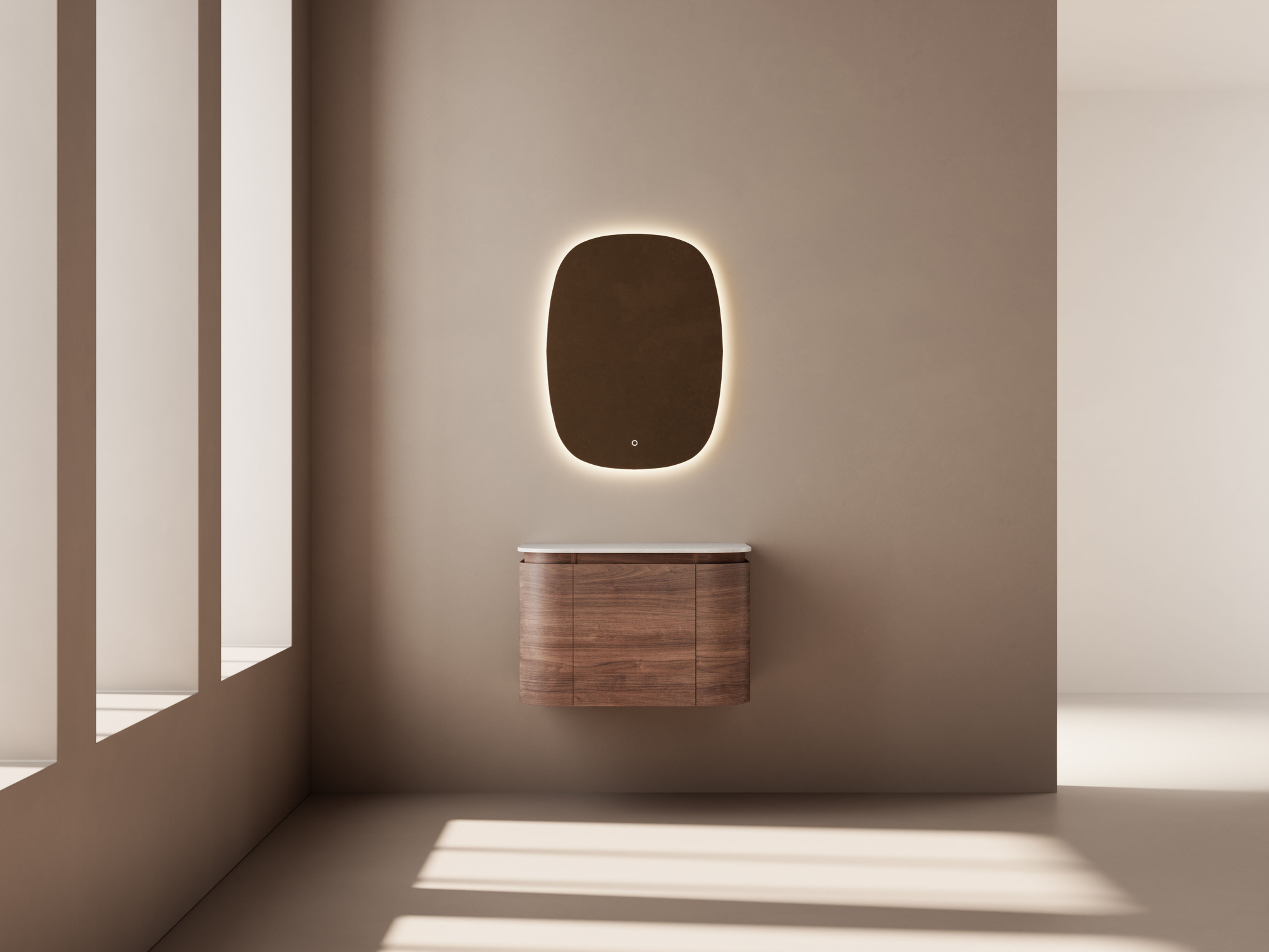 Aero Vanity Cabinet 740mm Dark Walnut