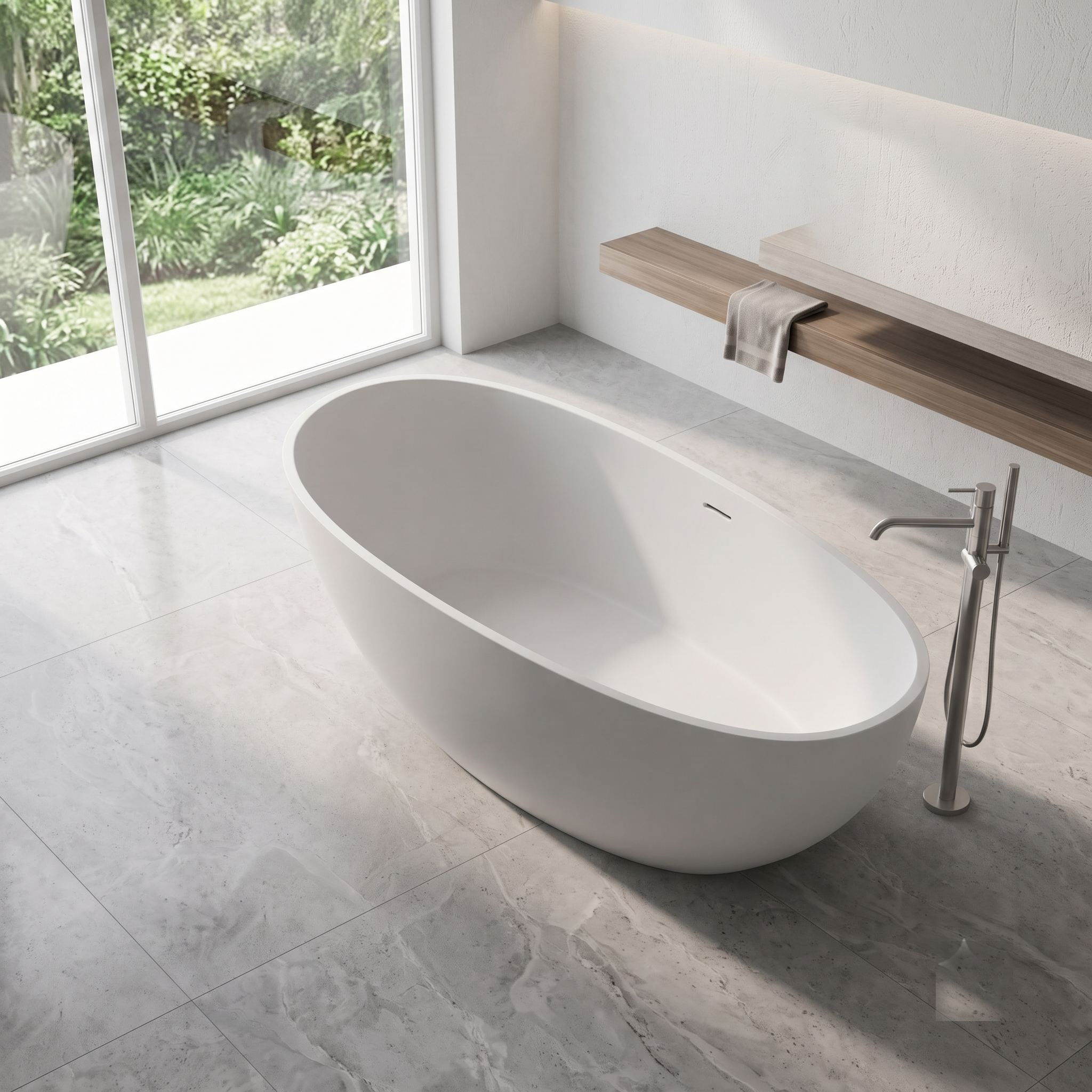 Oasis Solid Surface Freestanding Bath 1700mm