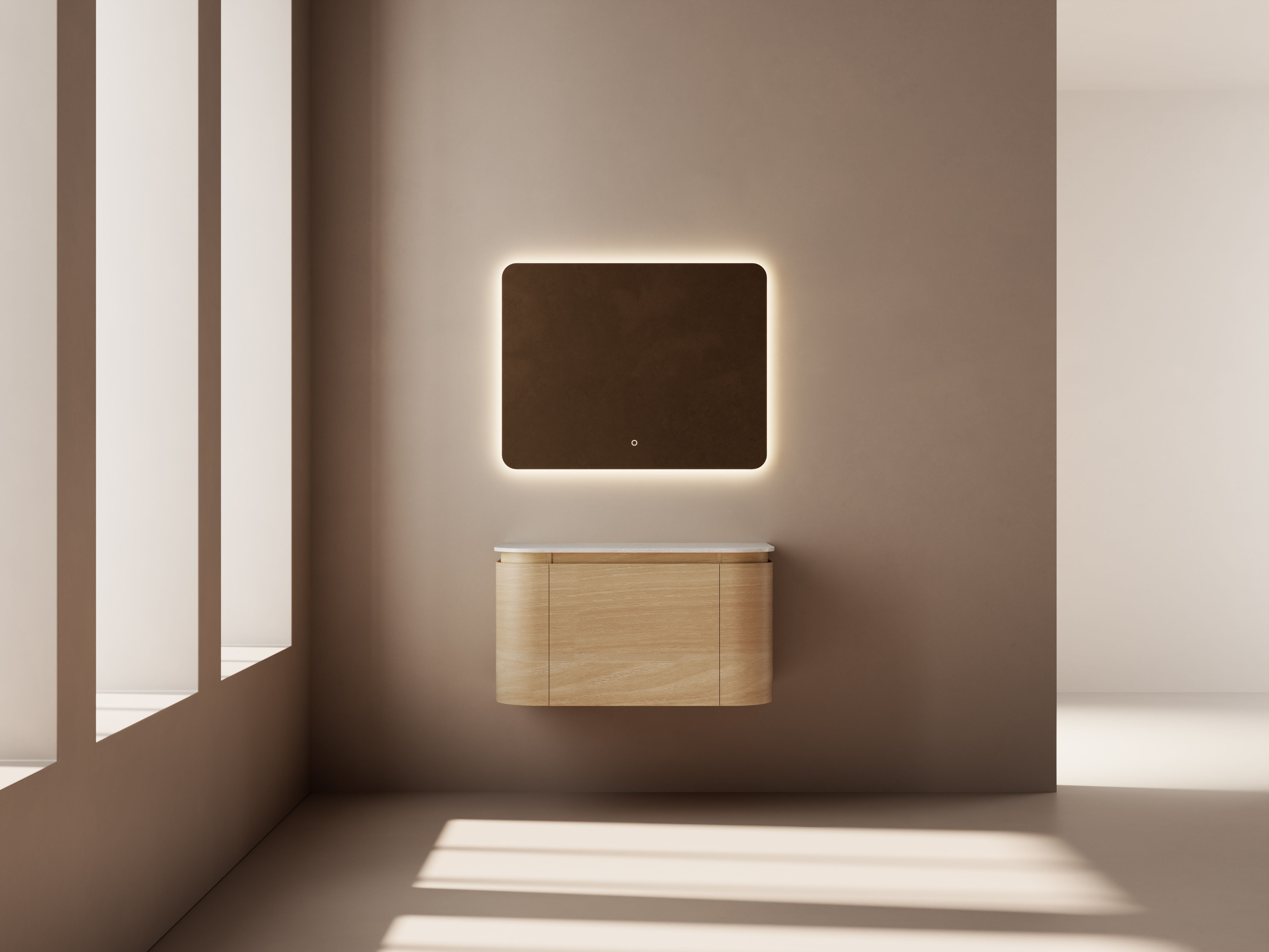 Aero Vanity Cabinet 890mm Natural Oak