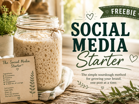 The Social Media Starter™ free social media growth guide for creators, entrepreneurs, and small business owners. Learn content strategy, audience growth, brand building, engagement, and social media marketing using a simple sourdough-inspired approach to sustainable online growth.