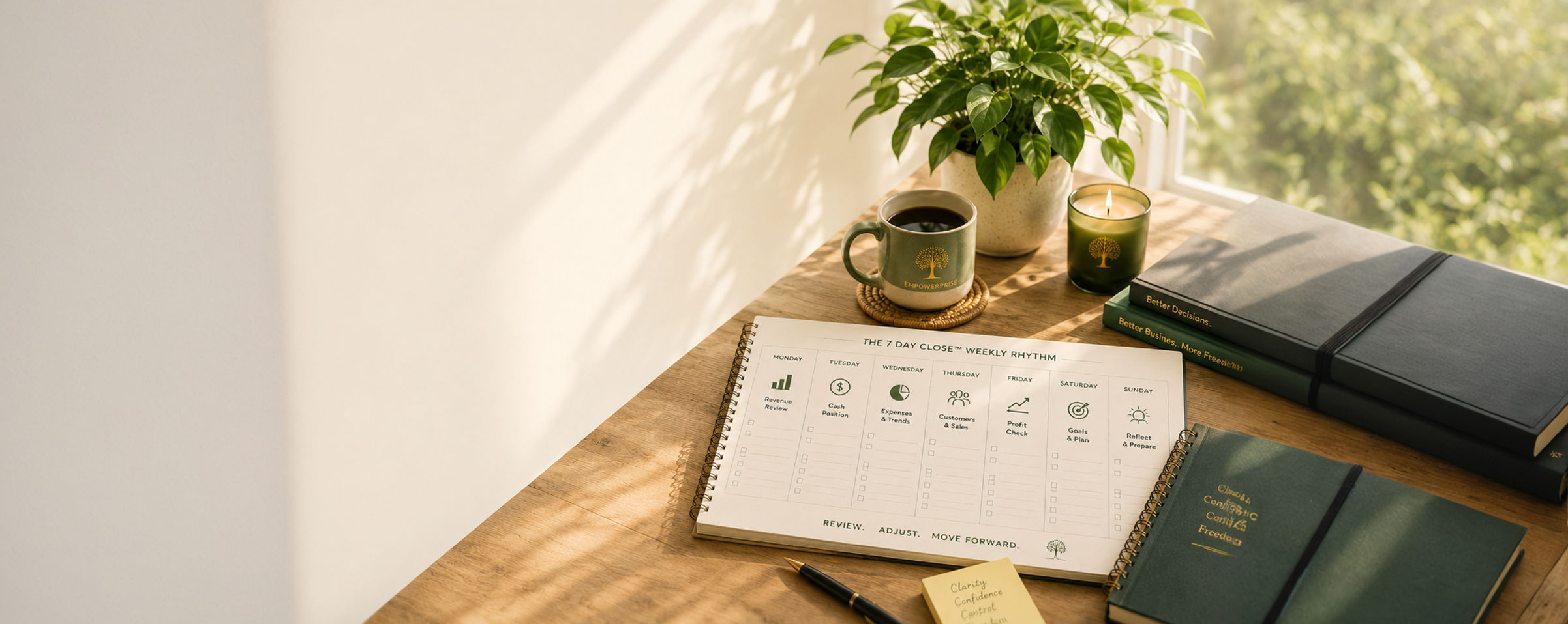 CFO Services™ workspace featuring a monthly financial review, business dashboard, profitability analysis, cash flow reports,