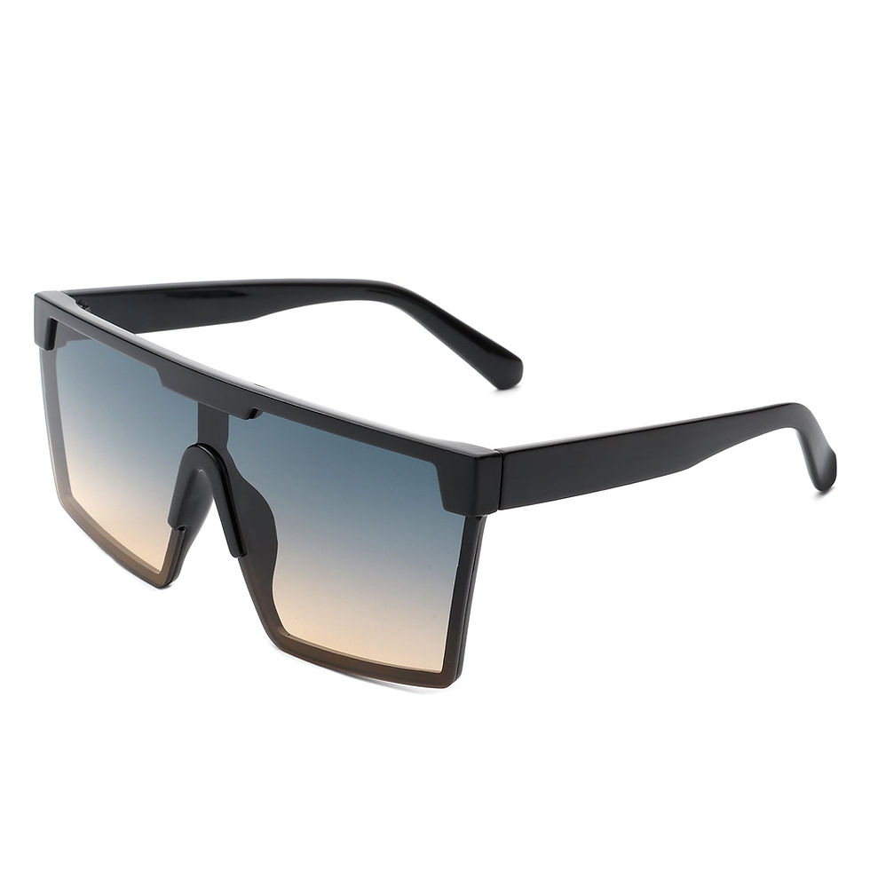 Thumbnail: Vitalize - Oversize Retro Square Flat Top Tinted Fashion Women Sunglasses
