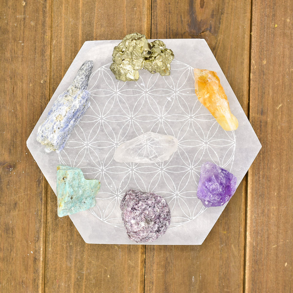 Thumbnail: Flower of Life Laser Engraved Selenite Plates