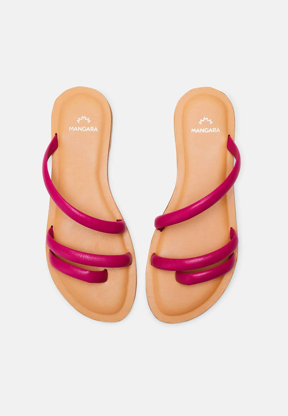 Thumbnail: Leather Flat Sandals – Women’s Minimalist Three-Strap Slides