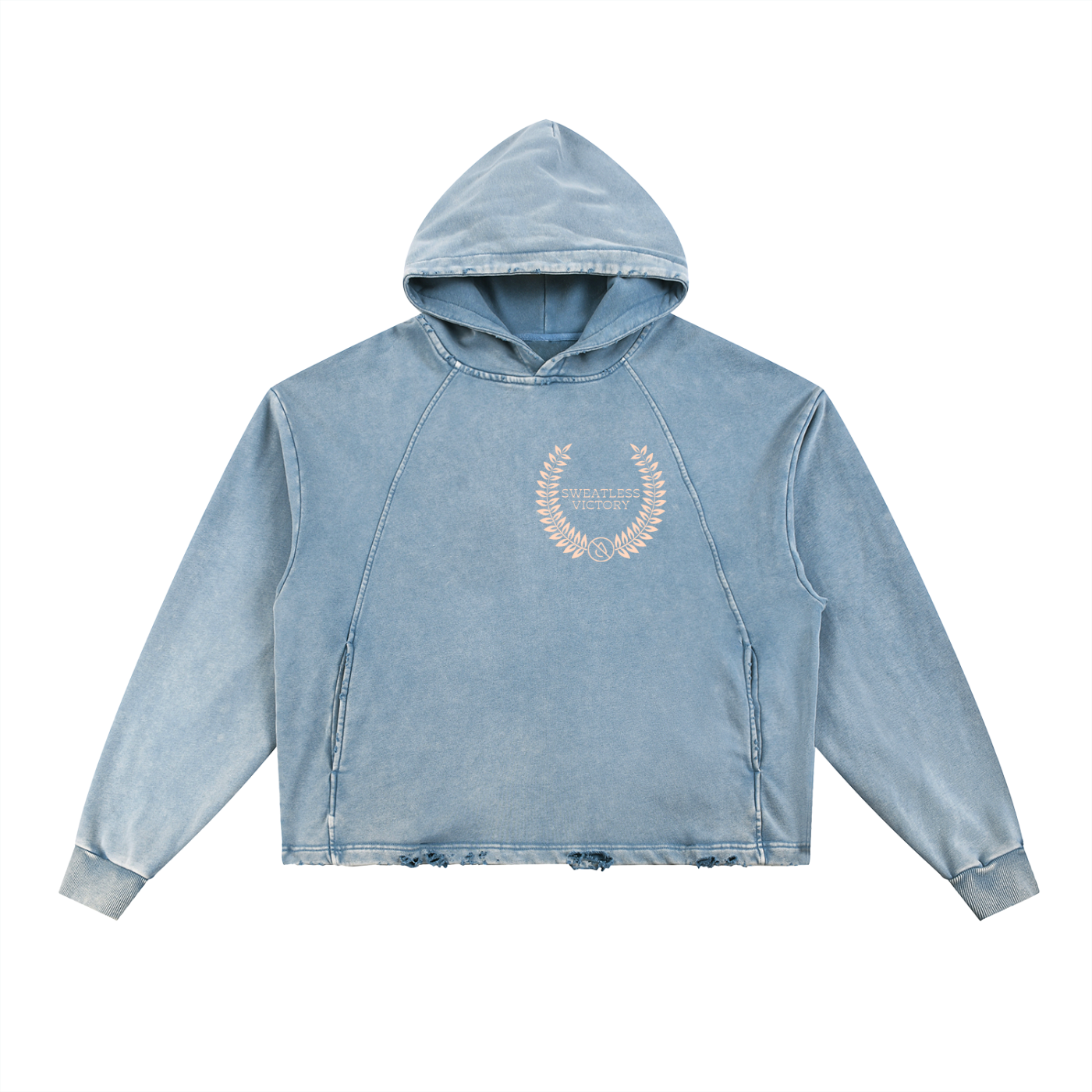Sweatless V Frayed-Hem Hoodie Sw