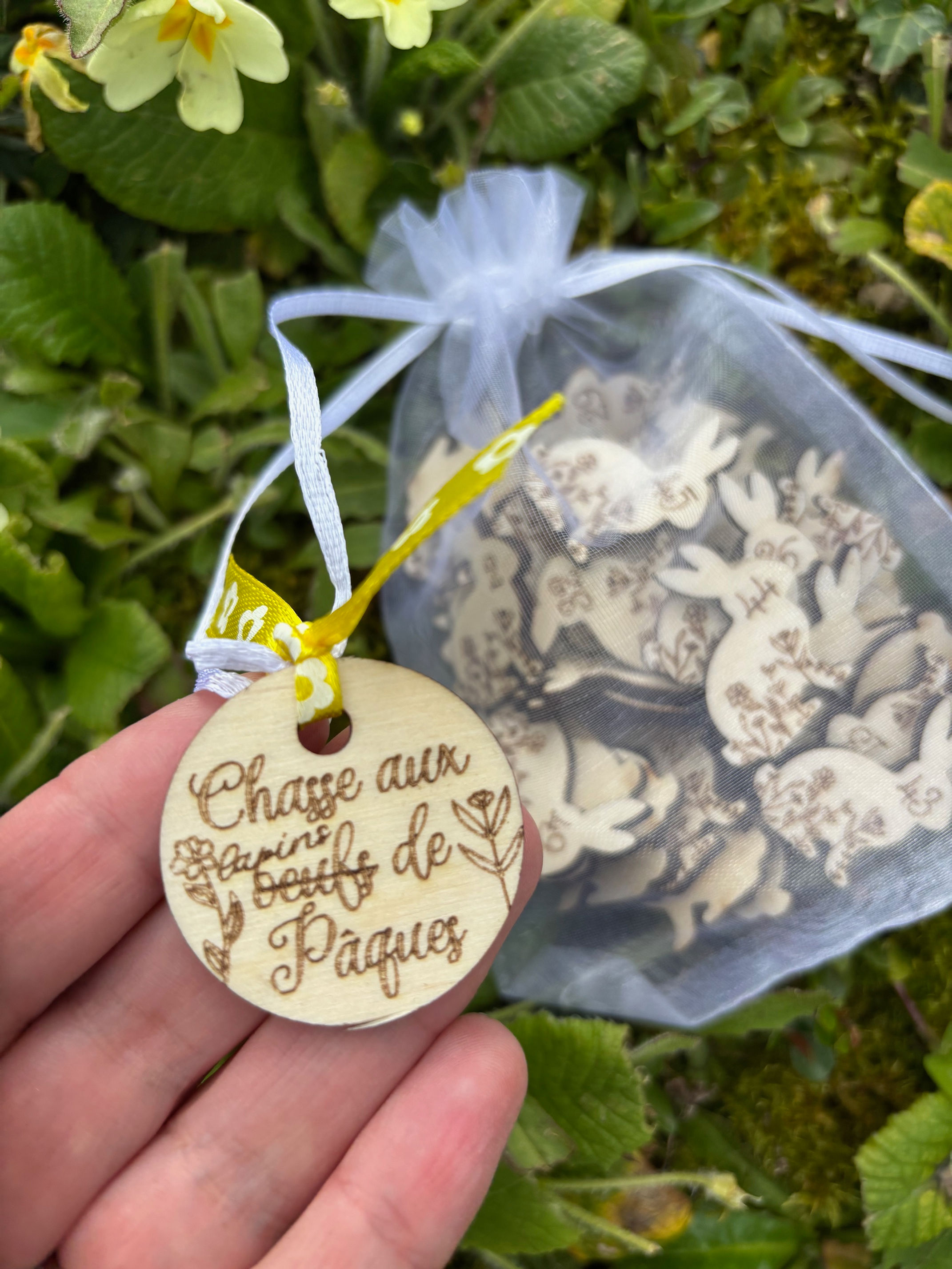 Lapin de Pâques en bois à cacher