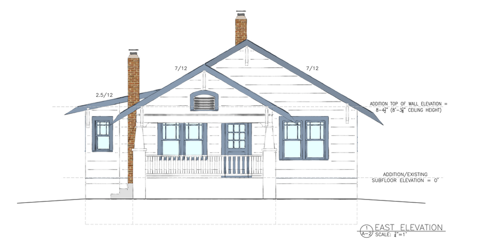 Bungalow Elevation by 1510 Engineering
