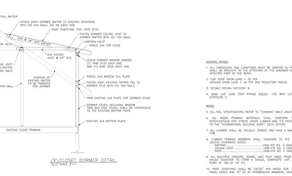 Example Dormer Window Addition Plan