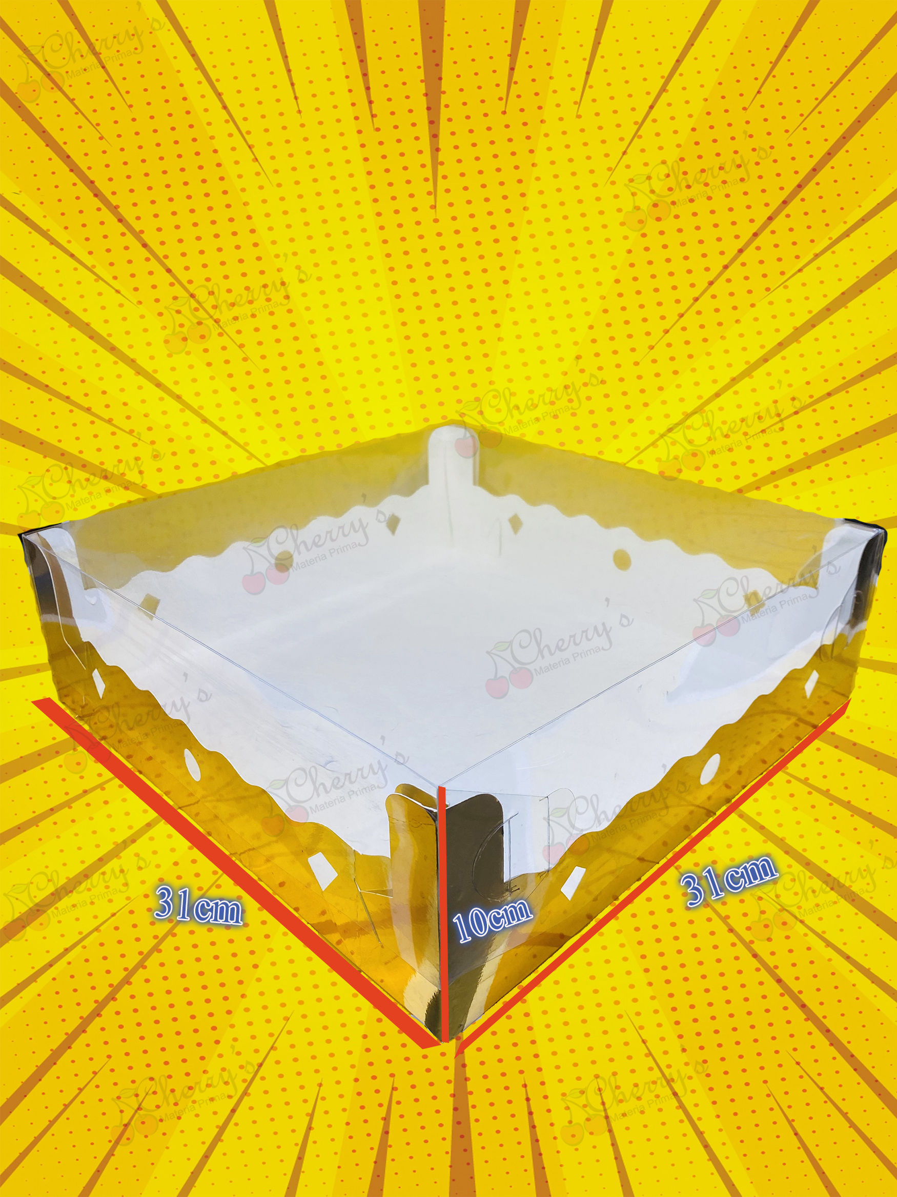 CAJA PASTEL ROMBO (ORO)