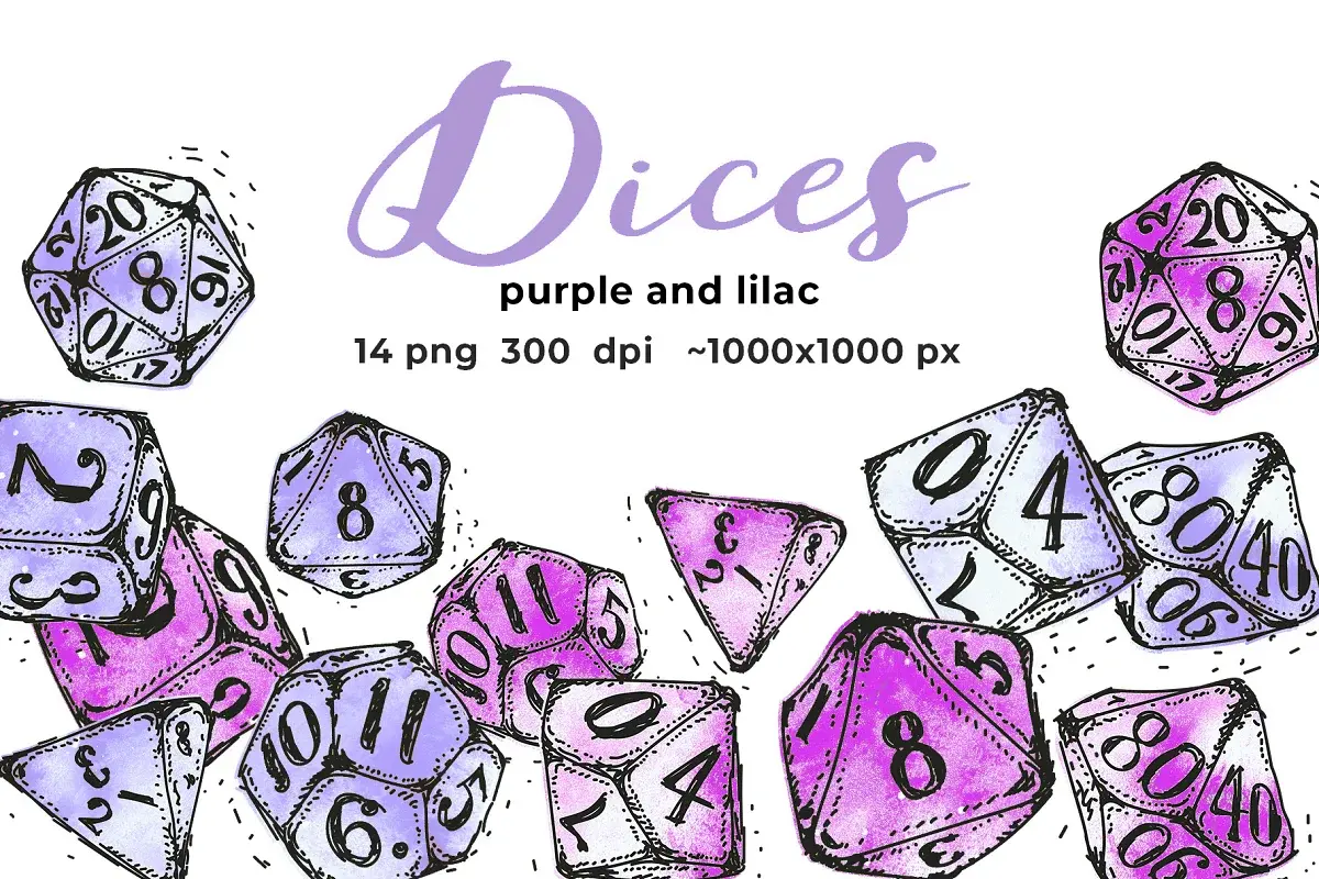 Purple and blue dices