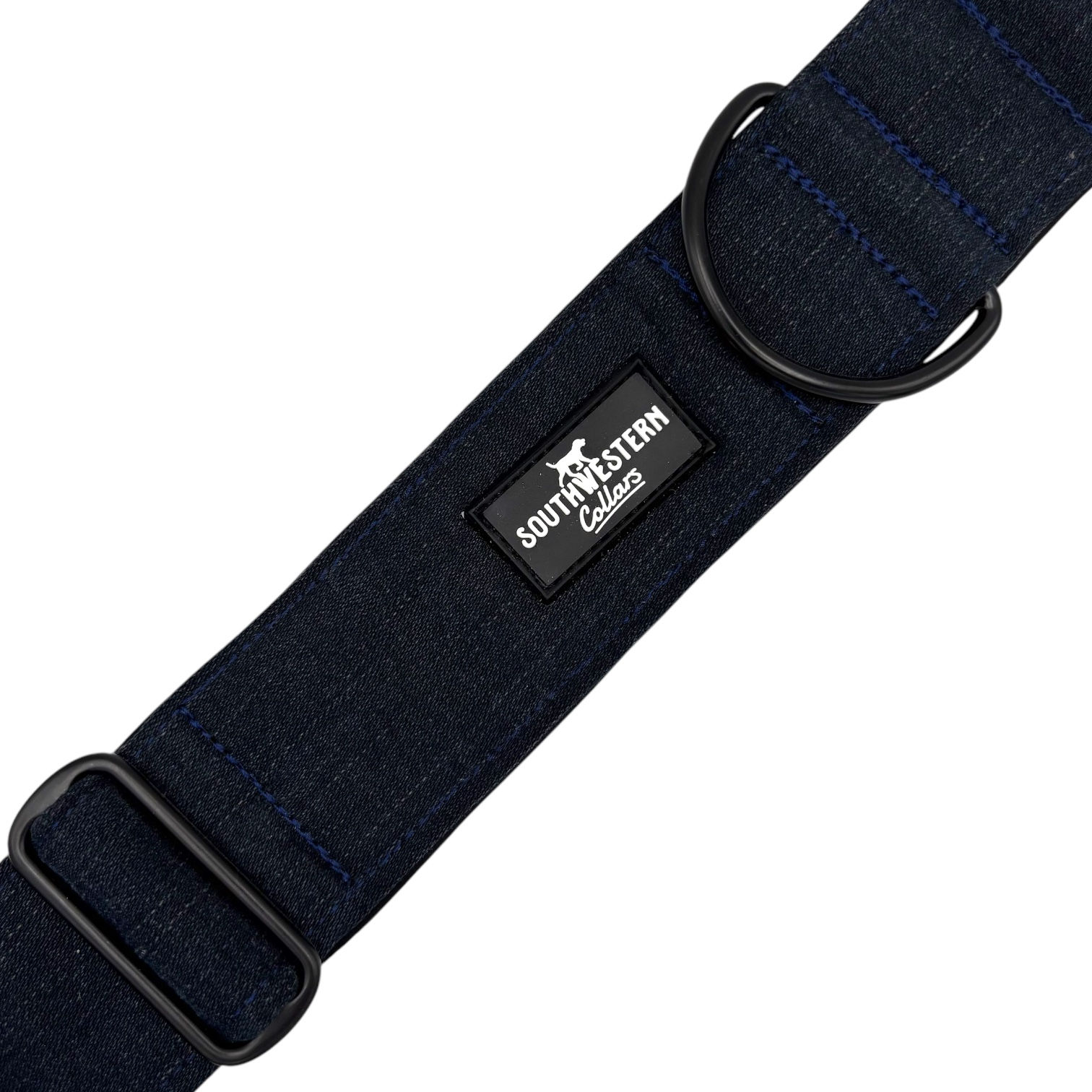 Halsband DENIM SOLO, dunkler Jeans Stoff, Größe L
