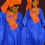 الصورة المصغرة: Blue boubou embroidered with pallets