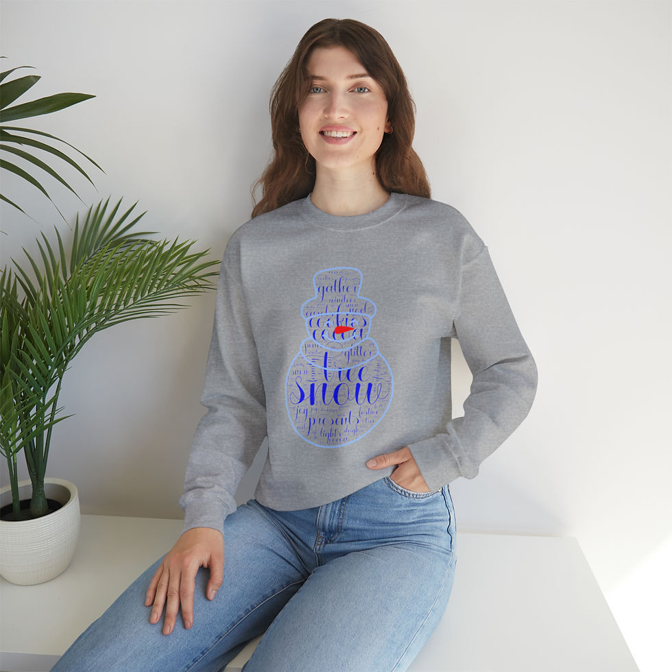 Thumbnail: Cute Snowman With Winter Terms Adult Unisex Heavy Blend™ Crewneck Sweatshirt