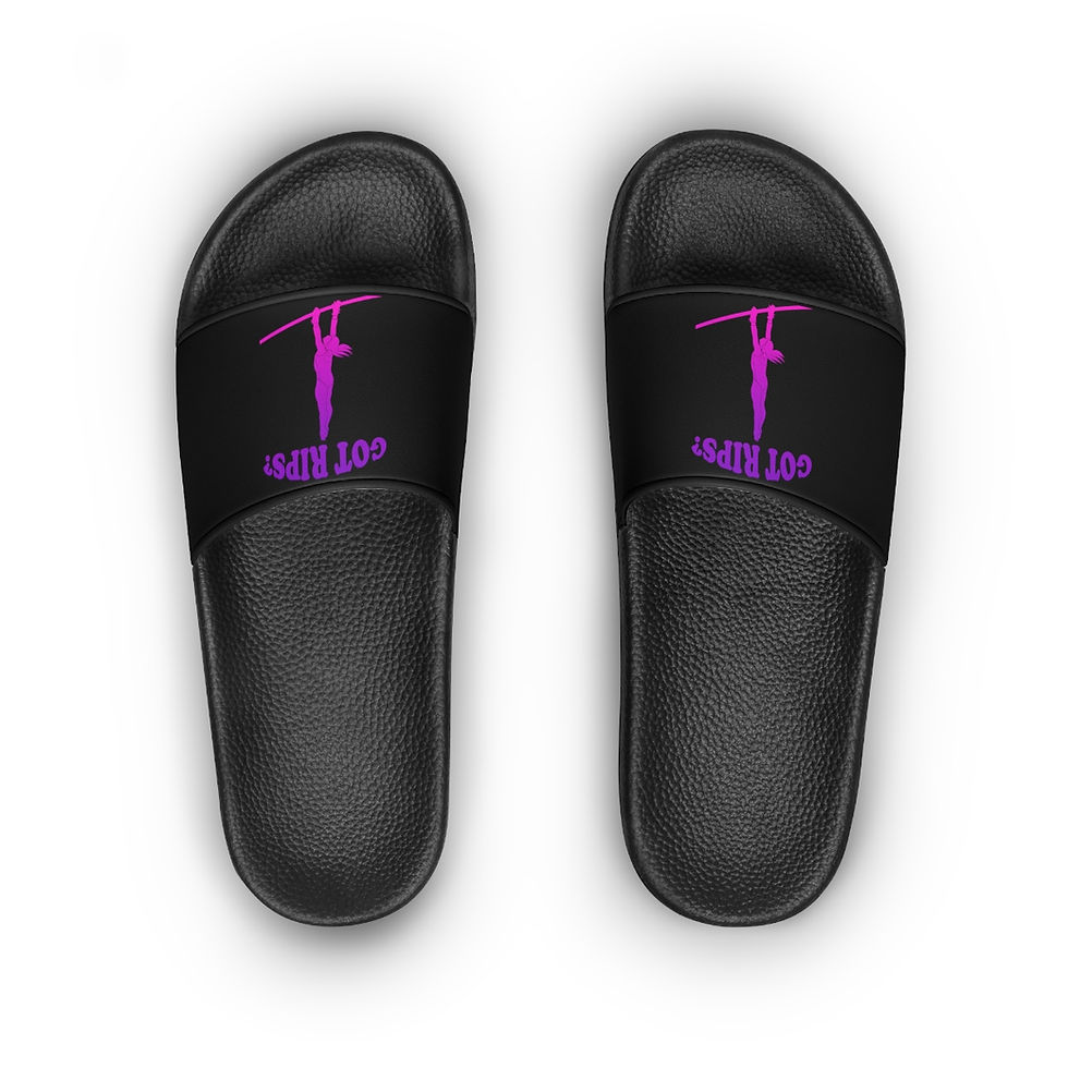 Thumbnail: Gymnast "Got Rips?" Pink and Purple Women's Slide Sandals