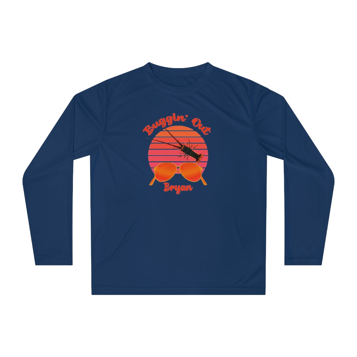 Unisex Performance Long Sleeve Shirt, Florida Lobster, Buggin' Out