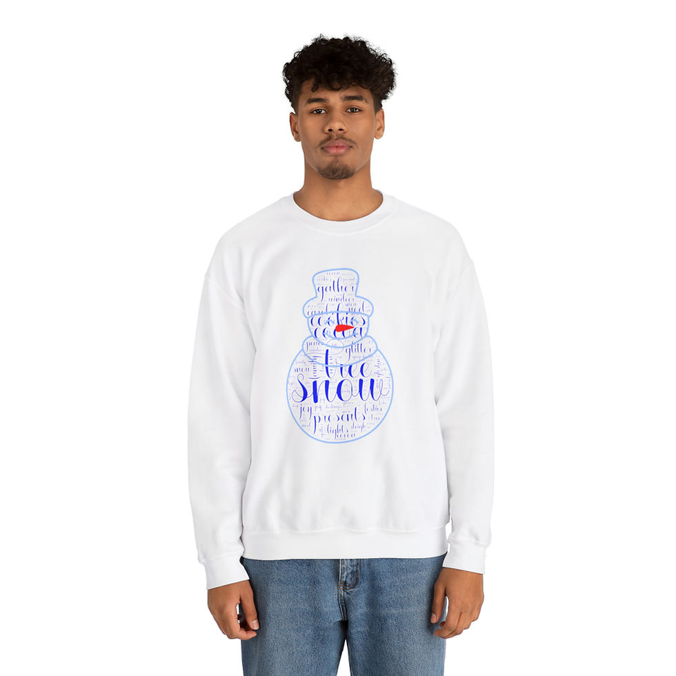Thumbnail: Cute Snowman With Winter Terms Adult Unisex Heavy Blend™ Crewneck Sweatshirt