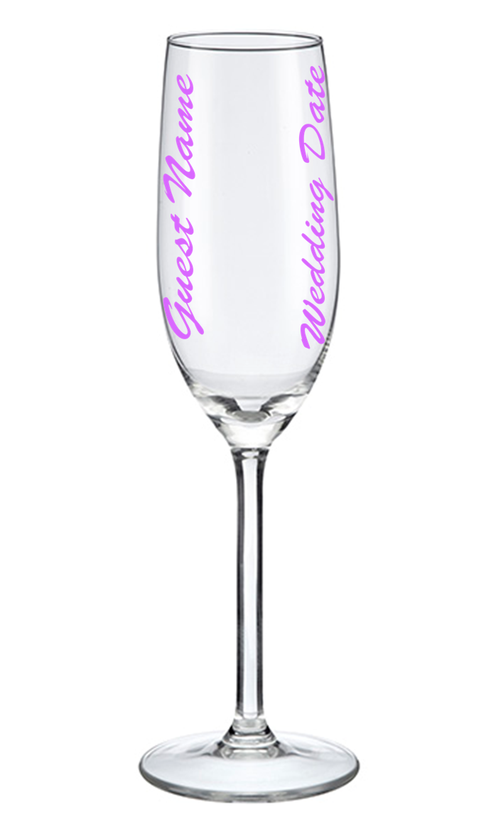 Thumbnail: Champagne Flute Decal - Guest Name & Wedding Date