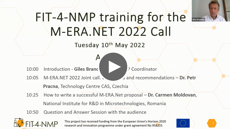 FIT-4-NMP Training fo the M.ERA-NET