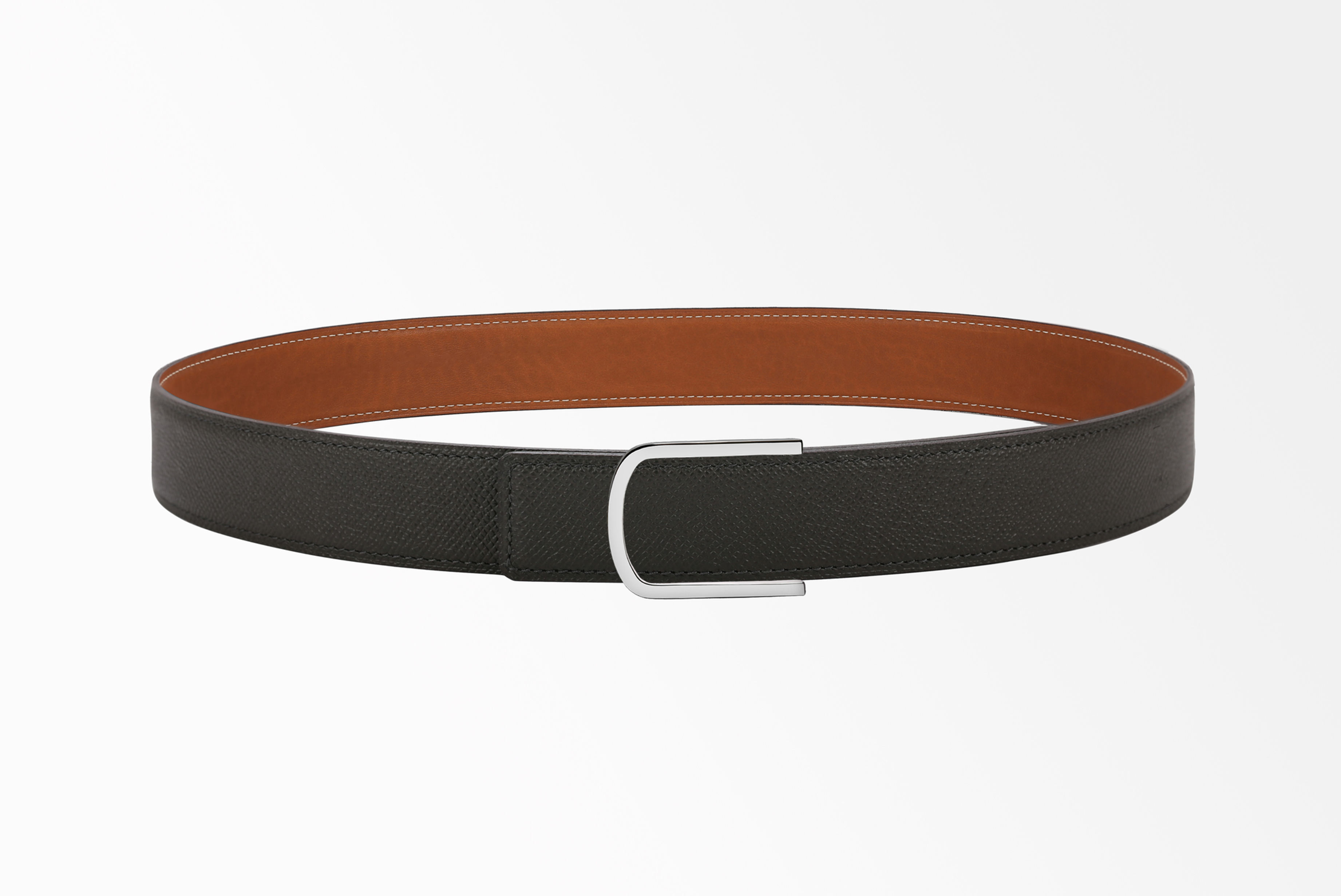 Ceinture Réversible Cousu, kaki, gold + Boucle Albatros, revêtement Pla