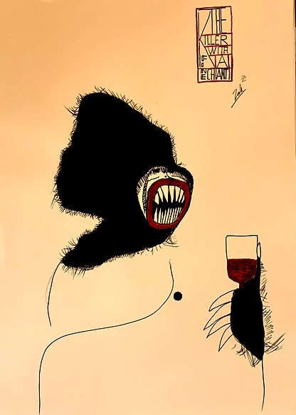 The killer with a fine Chianti - japanese brush pen- Zak Reay Barry .heic
