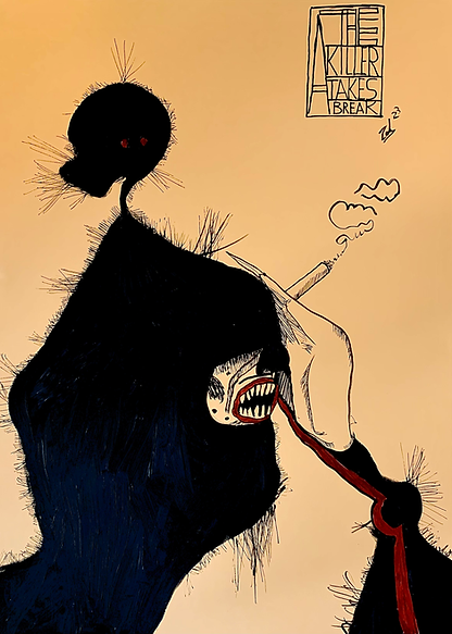 The killer takes a break - japanese brush pen- Zak Reay Barry .heic