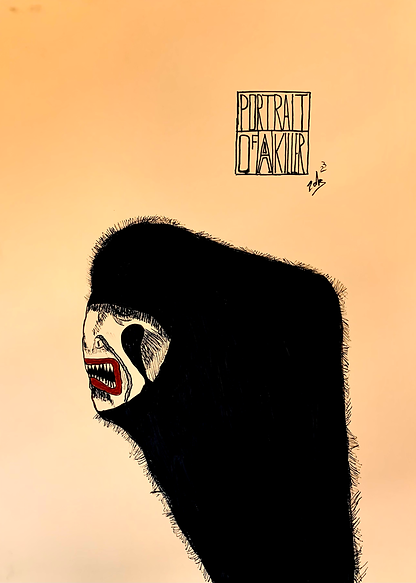 Portrait of a killer - japanese brush pen- Zak Reay Barry .heic