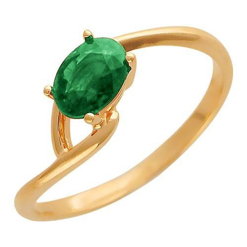Bague en Or Rose 14K avec Émeraude