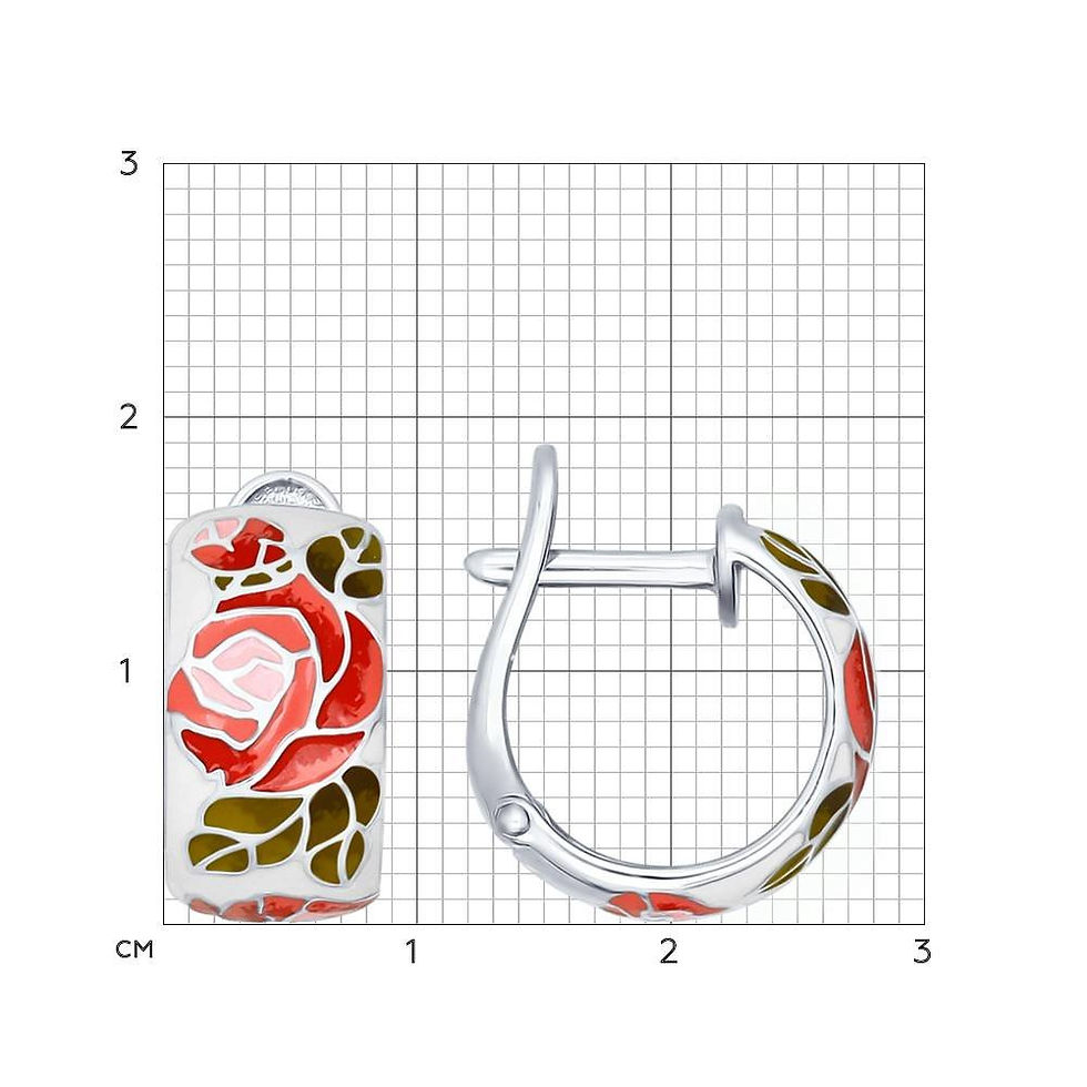 Thumbnail: Boucles d'oreilles en Argent 925 avec Émail