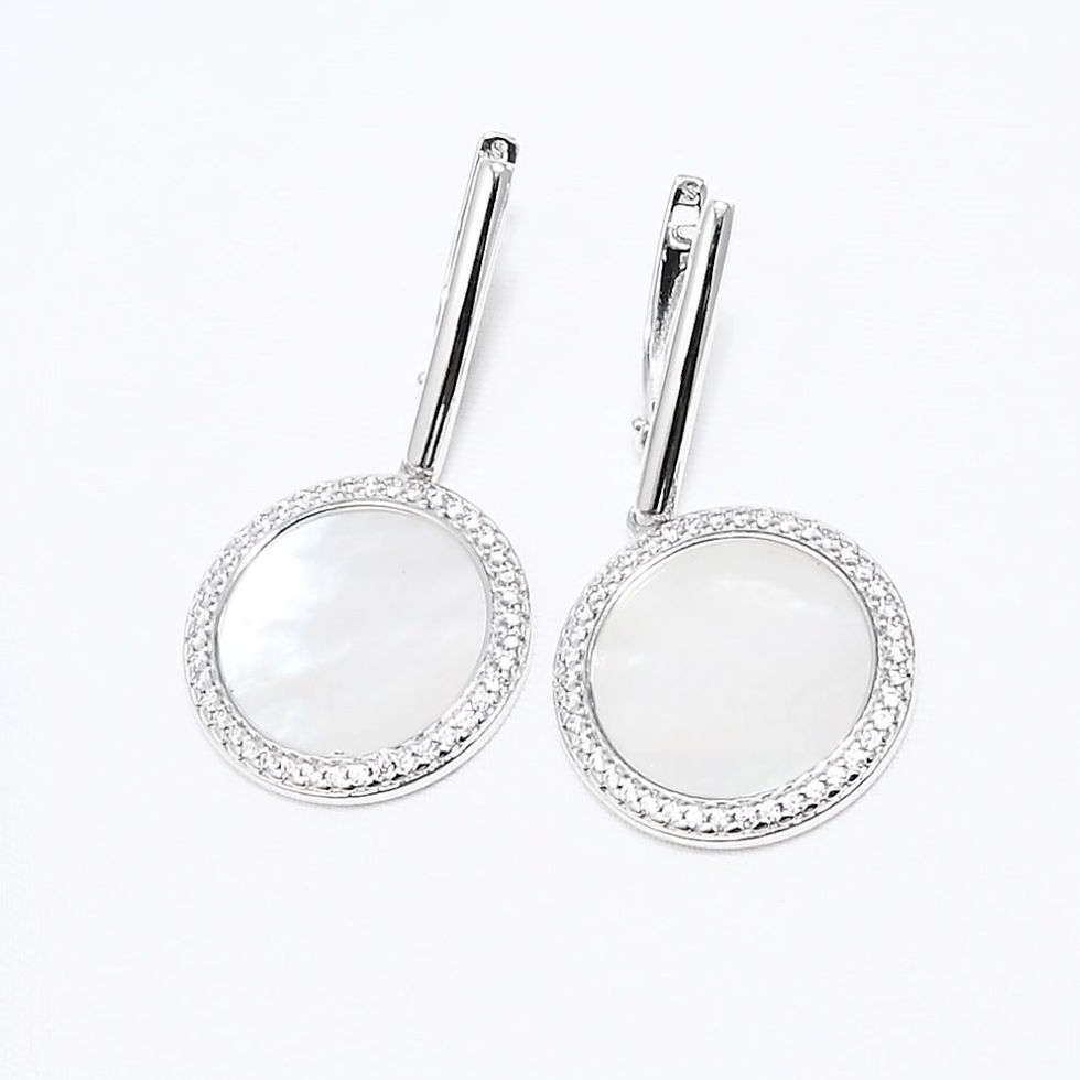 Thumbnail: Boucles d'oreilles en Argent 925 avec Nacres