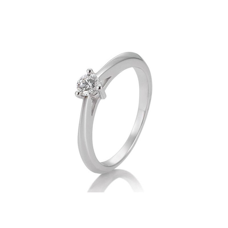 Bague en Or Blanc 14K avec Diamant