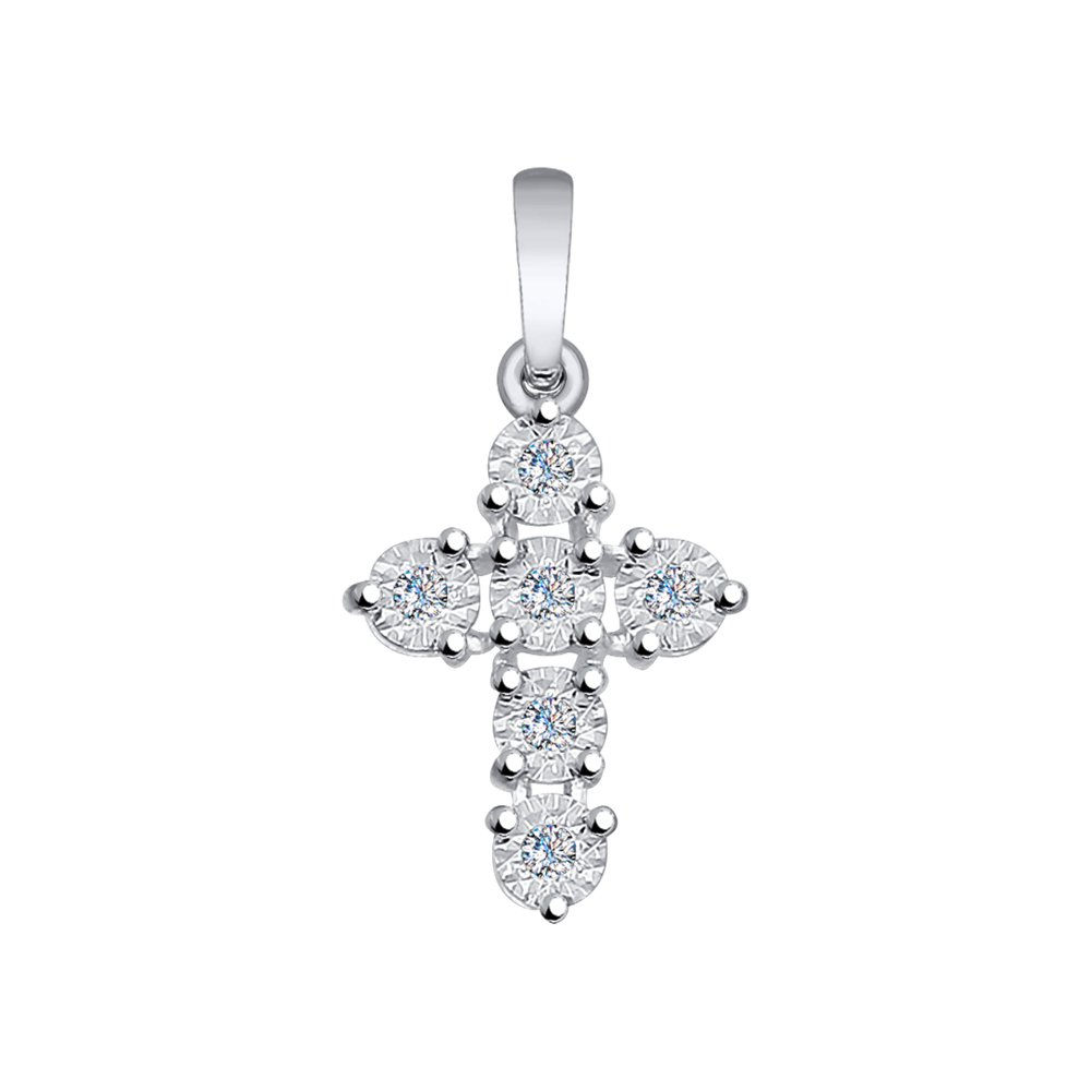 Pendentif en Or Blanc avec Diamants