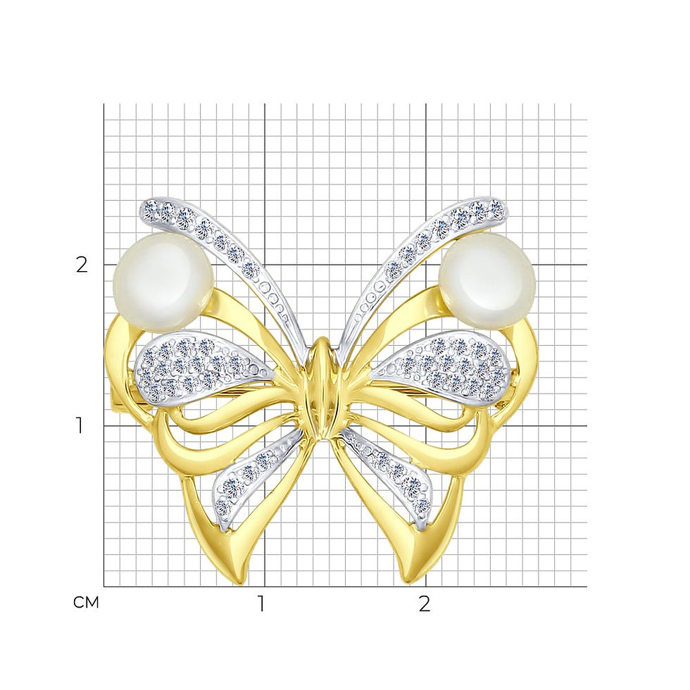 Miniaturbild: Broche en Or Jaune 18K avec Perles