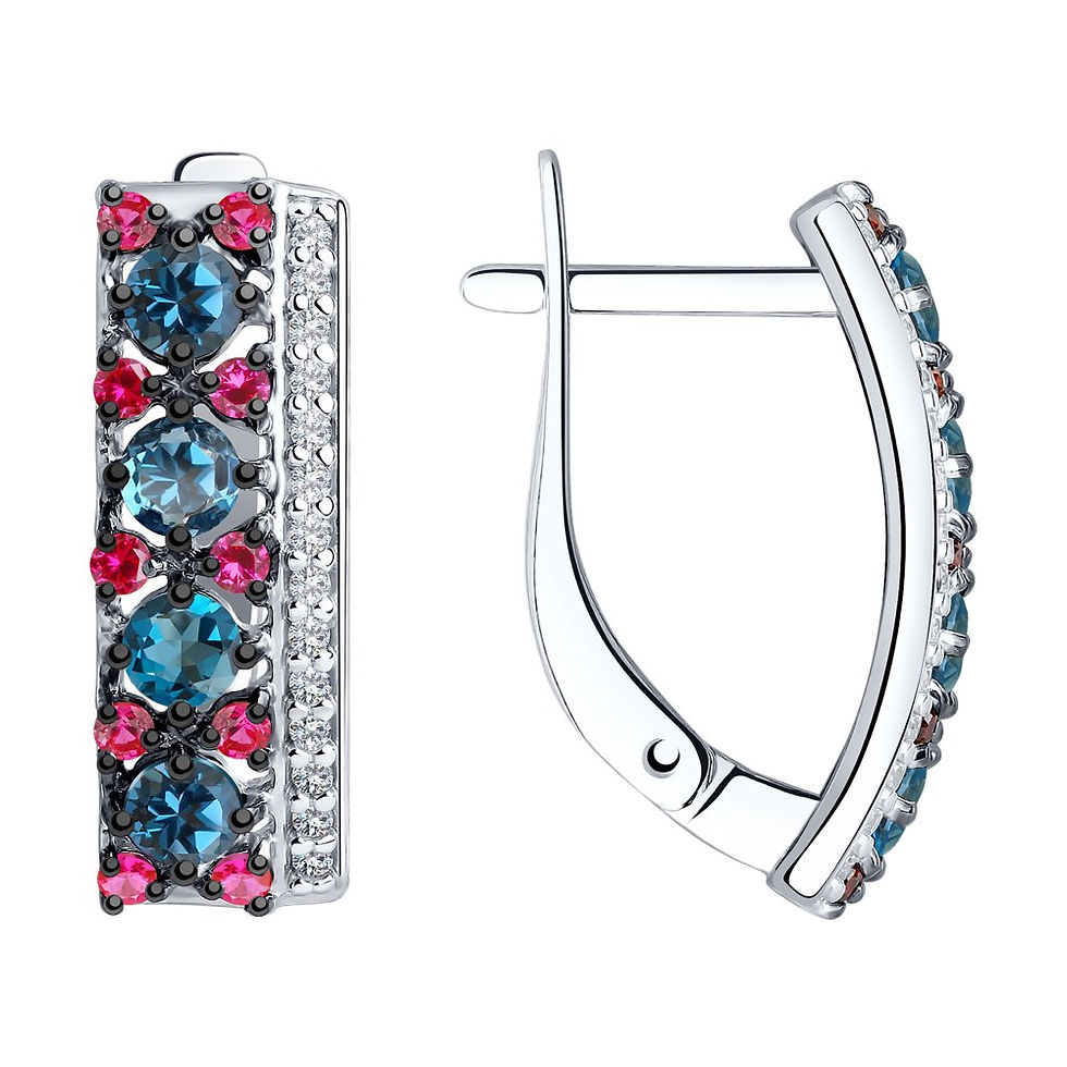 Boucles d'oreilles en Argent 925 avec Topazes