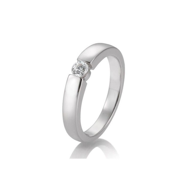 Bague en Or Blanc 14K avec Diamant