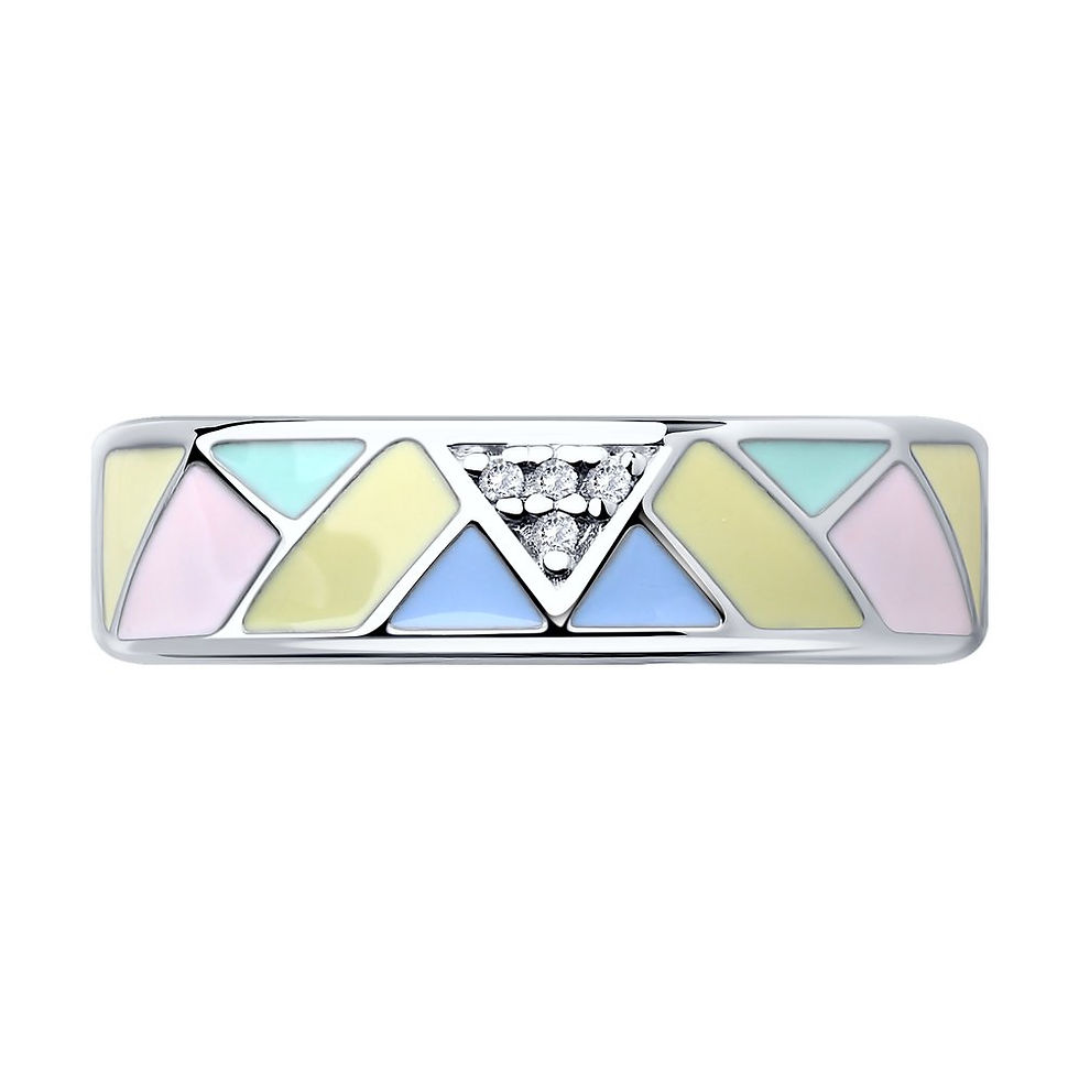 Miniaturbild: Bague en Argent 925 avec Émail et Zirconia