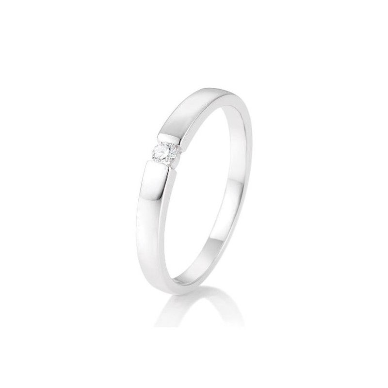 Bague en Or Blanc 14K avec Diamant