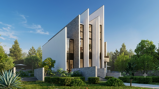 The Pillars House — Viron Homes Pillars House: modern home with a slender colonnade framing the facade