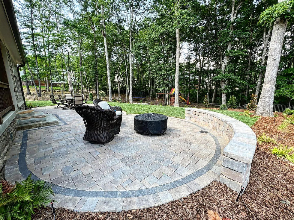 Outdoor patio space for family and friends gathering, fire pit features