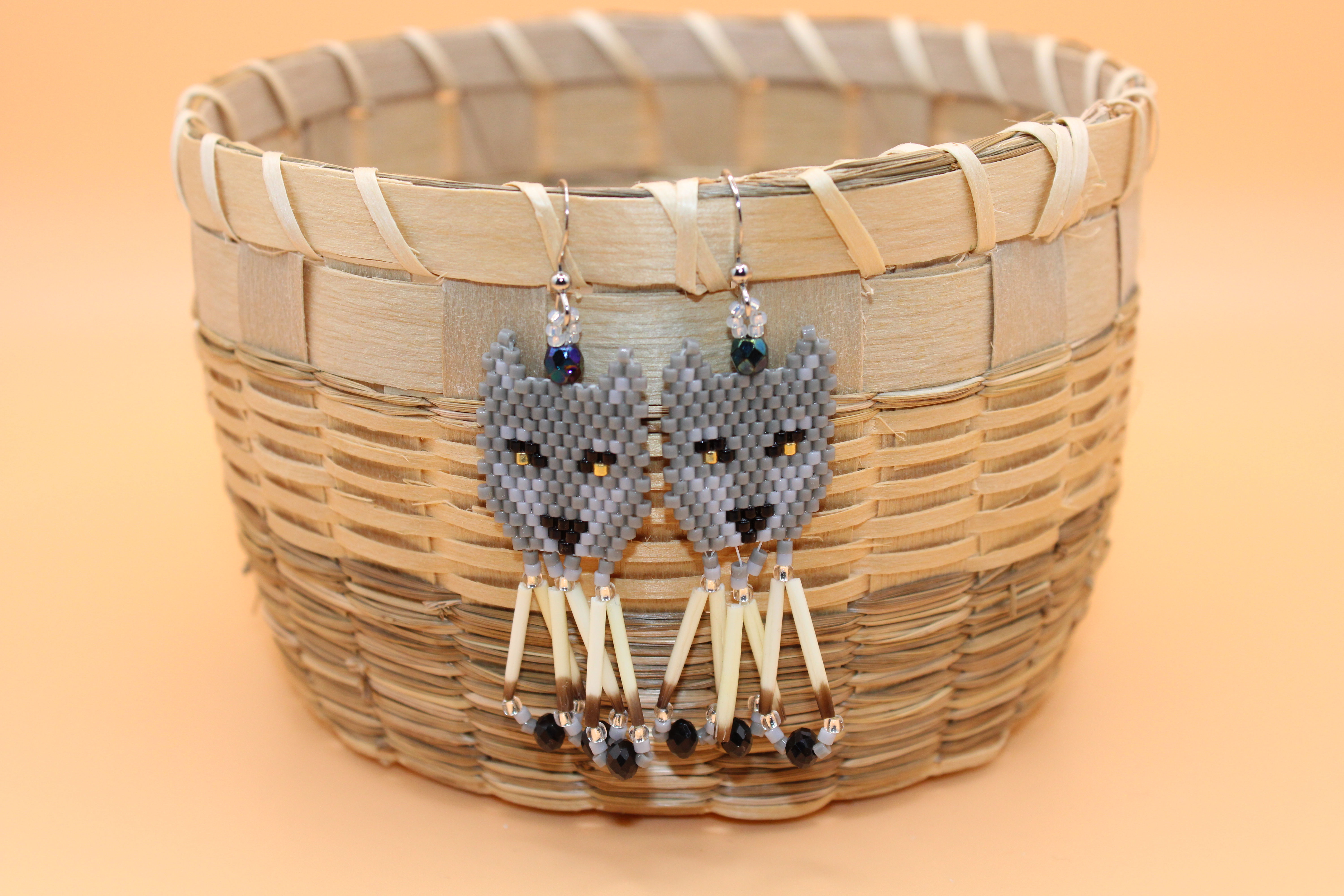 Wolf with Quills Earrings