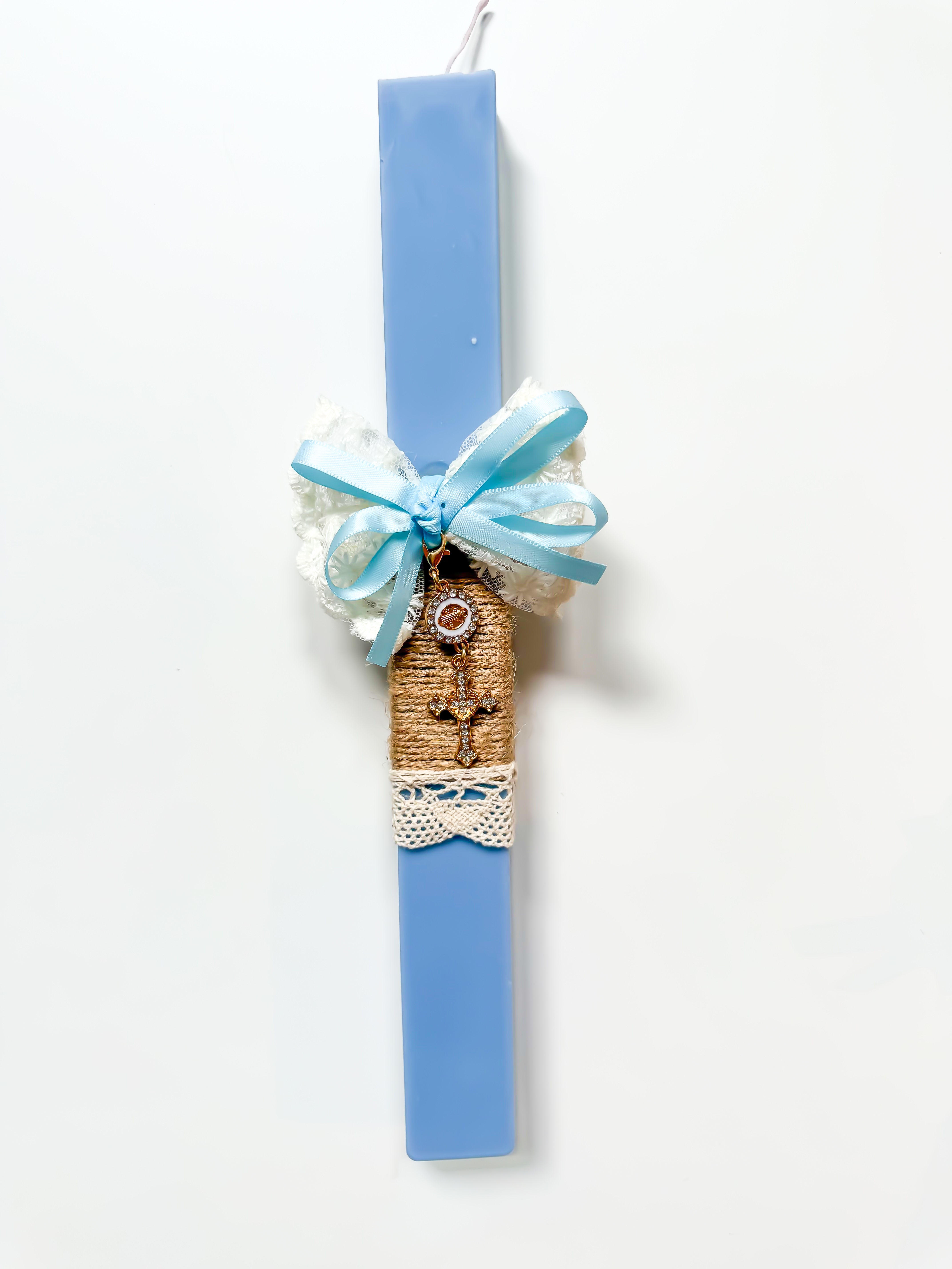 Blue ribbon crucifix Lampada 