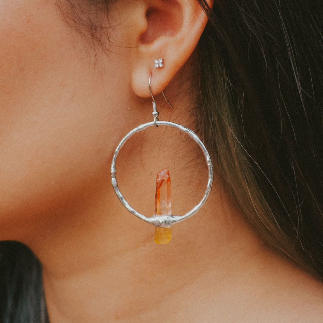strawberry lemonade quartz hoops