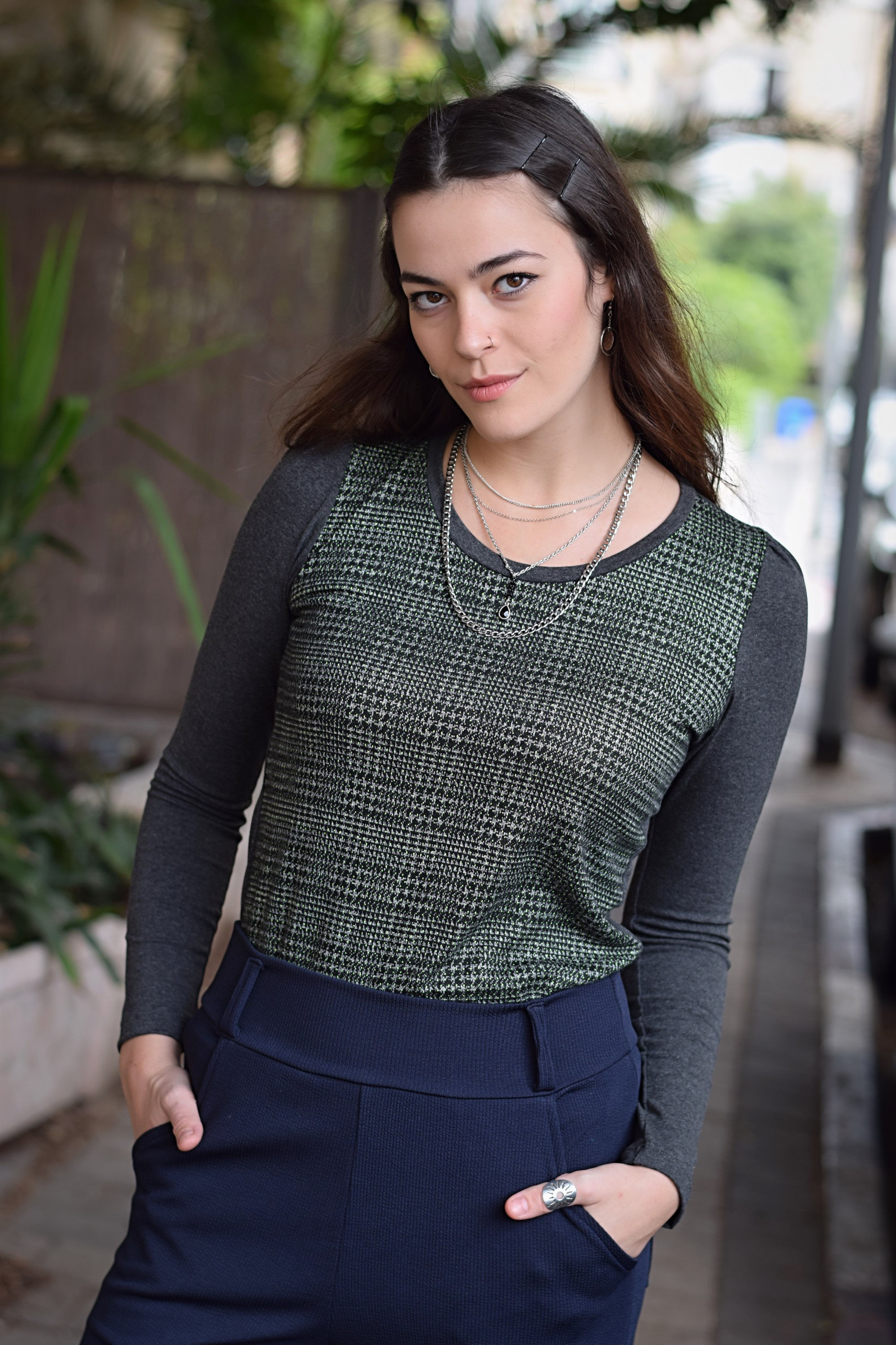 חולצת אייבי אפור מלאנז׳ 