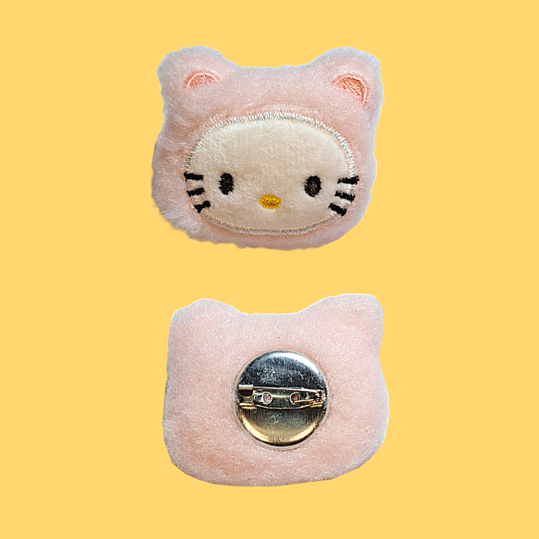 broche de pelúcia hello kitty de urso rosa