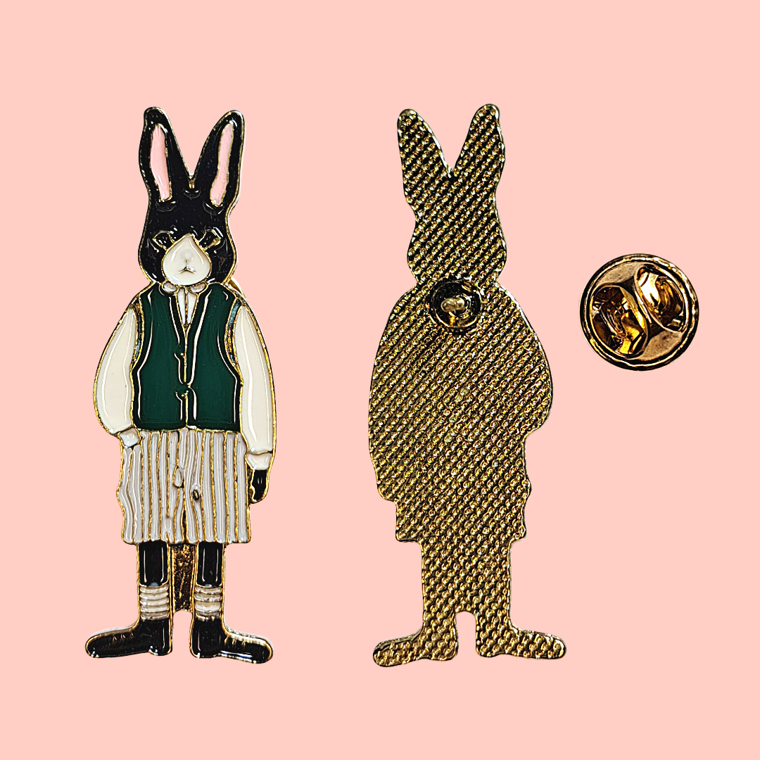 pin de metal coelho de roupas