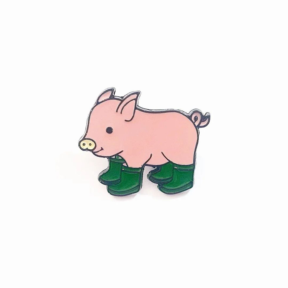 Miniatura: pin de metal porco de botinhas