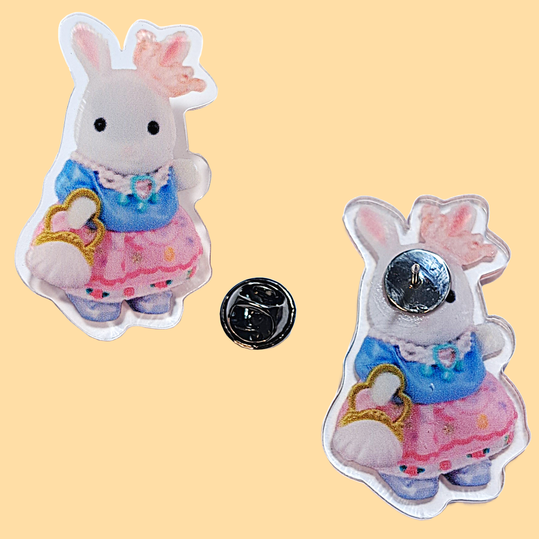 pin de acrílico coelho princesa sylvanian families