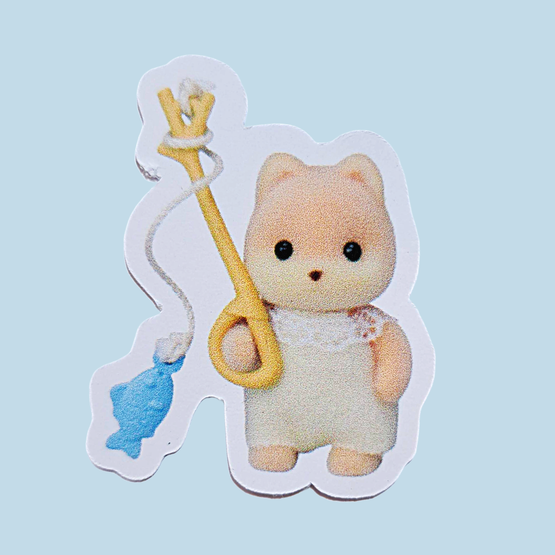 adesivo esquilo pescador sylvanian families
