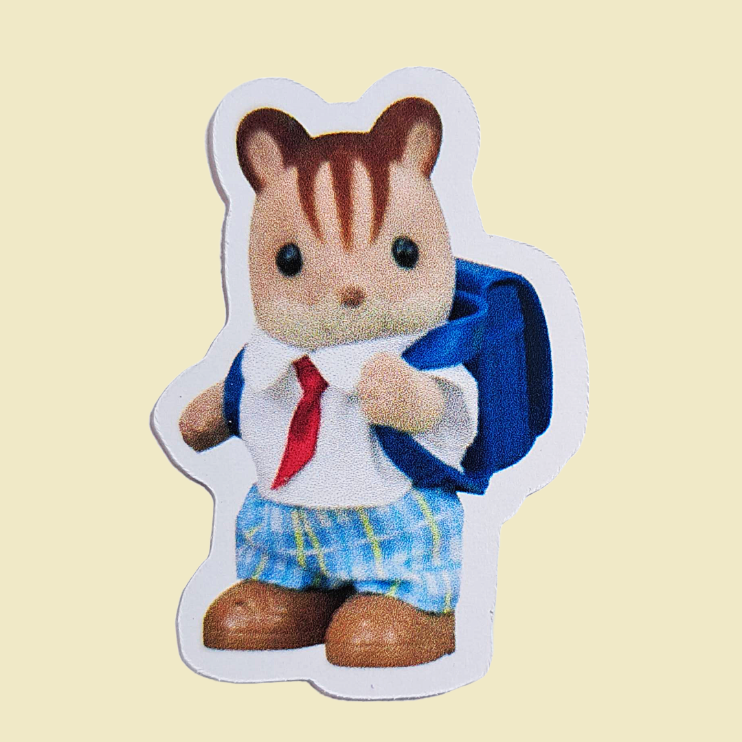 adesivo esquilo de uniforme escolar sylvanian families