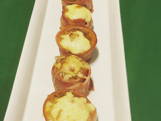 Vulcão de carne com queijo