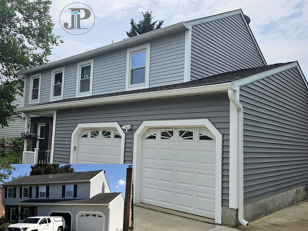CertainTeed Charcoal Gray Siding (Top Front is Sterling Gray Vinyl Shake) - JP Construction Services